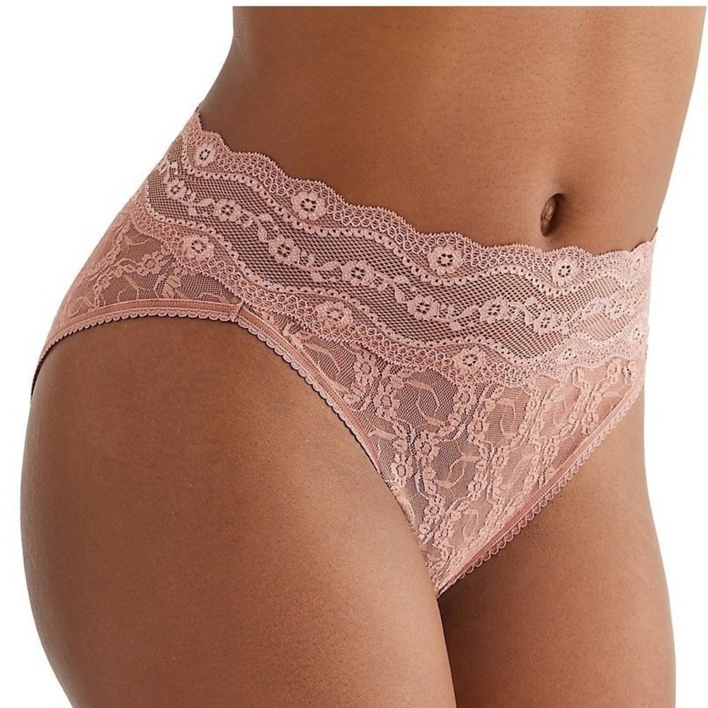 b.tempt'd by Wacoal Womens Hi-Leg Floral Lace Panty Brown Small Underwear NWT